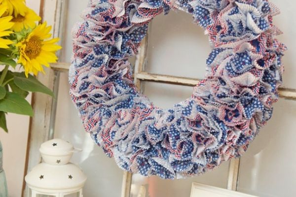 Patriotic Cupcake Liner Wreath