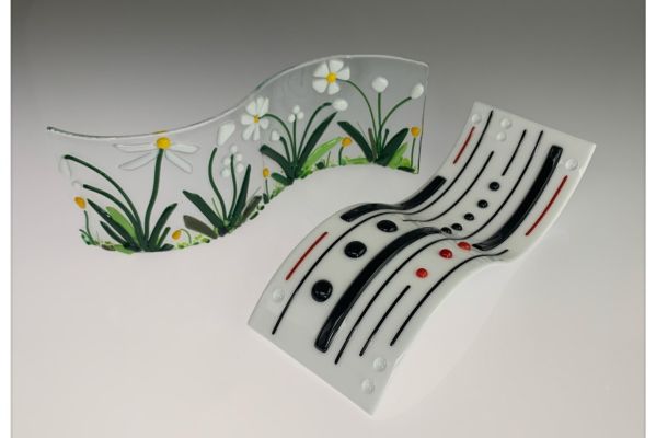 Fused Glass Wave Art