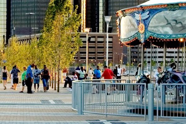 Detroit River Walk and Lunch At Jacoby’s