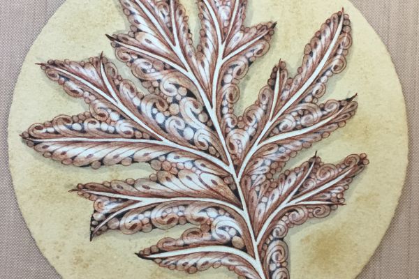 Zentangle -Autumn Leaves on Tan